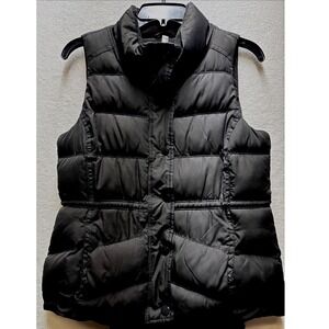 Old Navy Women's Puffer Vest Size S Black Snaps Lined‎ Outdoors